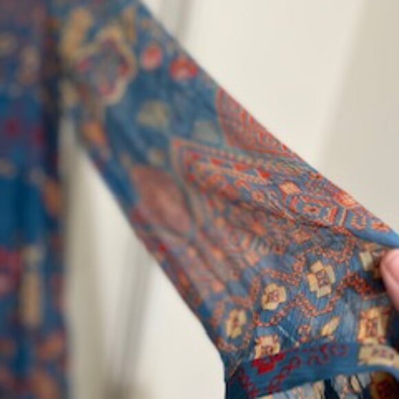 Soft Surroundings Blue Boho Maxi Dress M - Picture 3 of 7